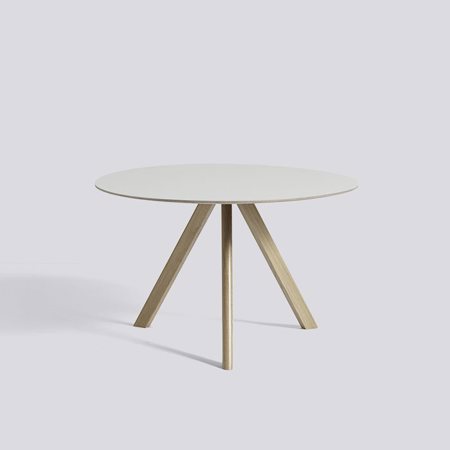 COPENHAGUE - CPH 20 ROUND 120 cm - Off White Linoleum - Clear Lacquered Solid Oak