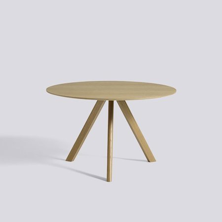 COPENHAGUE - CPH 20 ROUND 120 cm - Clear Lacquered Oak Veneer - Clear Lacquered Solid Oak