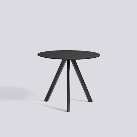 COPENHAGUE - CPH 20 ROUND 90 cm - Black linoleum - Stained Black Oak