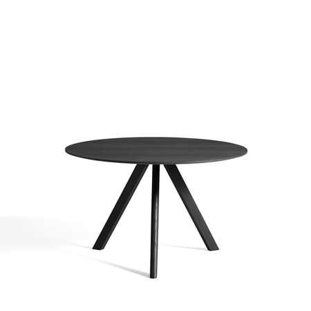COPENHAGUE - CPH 20 ROUND 120 cm - Black Stained Oak Veneer - Black Stained Solid Oak