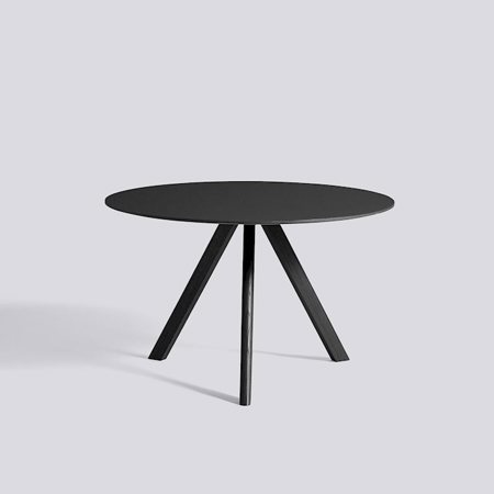 COPENHAGUE - CPH 20 ROUND 120 cm - Black linoleum - Black Stained Solid Oak