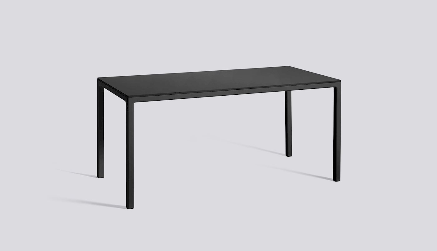 T12 TABLE - Black Linoleum - black edge - 160 x 80 cm