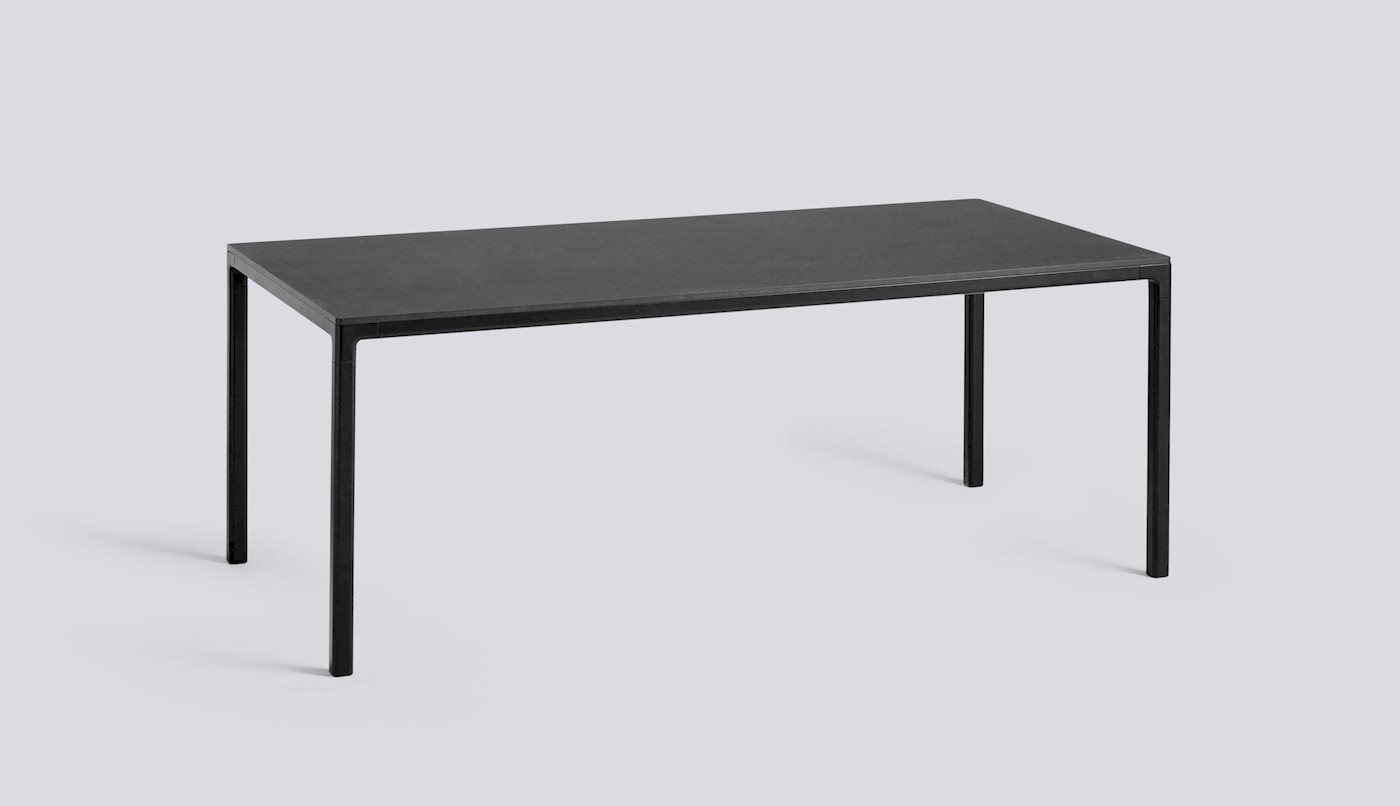 T12 TABLE - Black Linoleum - black edge - 200 x 95 cm