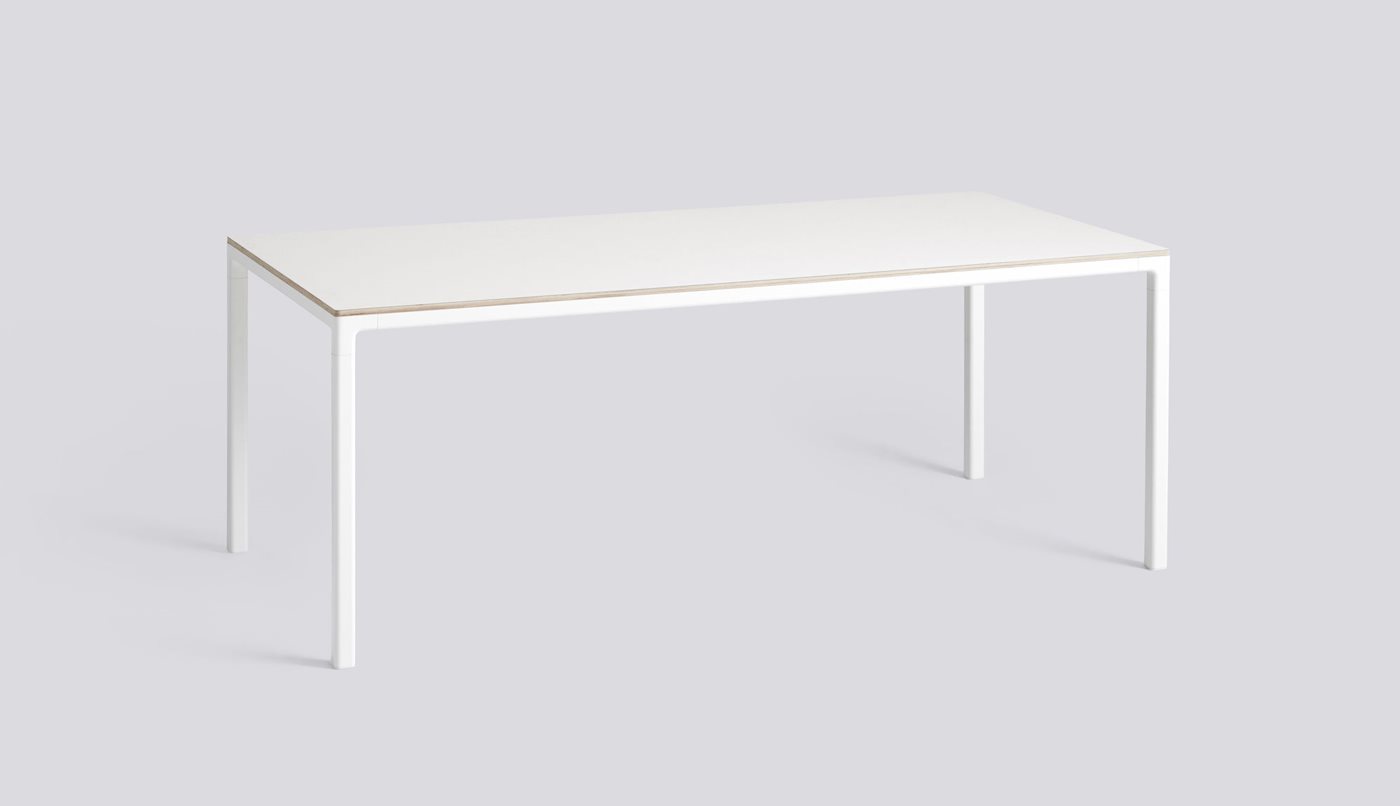 T12 TABLE - White laminate - plywood edge - 200 x 95 cm