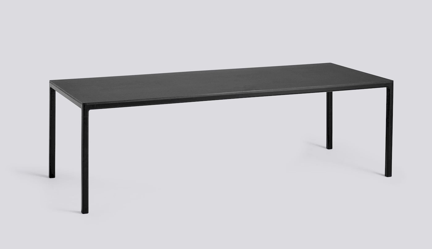 T12 TABLE - Black Linoleum - black edge - 250 x 95 cm