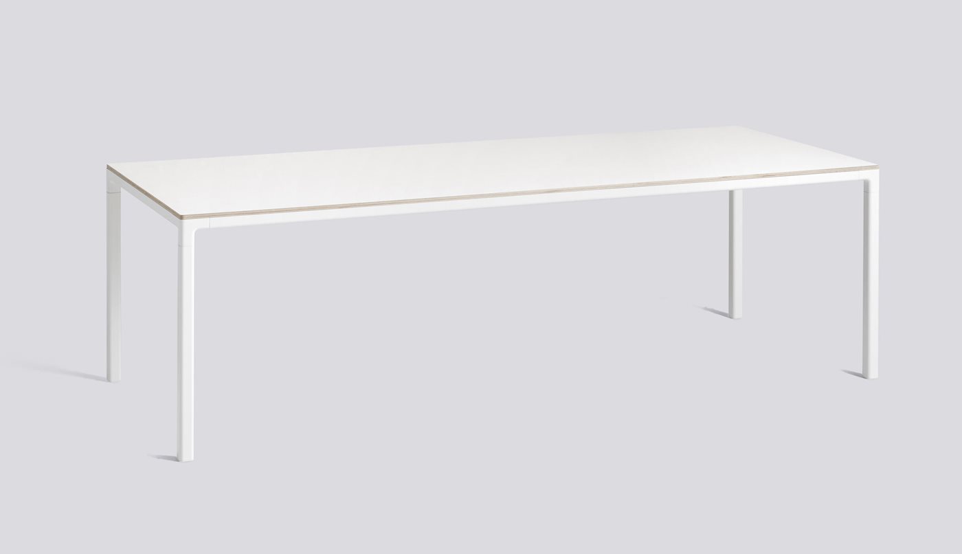 T12 TABLE - White laminate - plywood edge - 160 x 300 cm