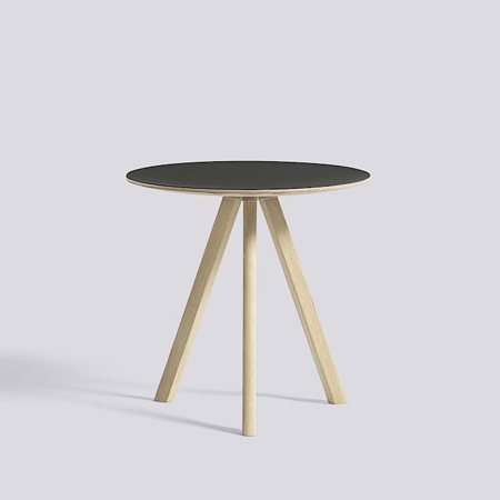 COPENHAGUE - CPH 20 ROUND 50 cm - Black linoleum - Clear Lacquered Oak