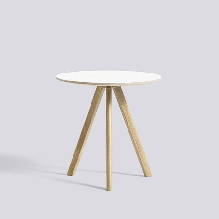 COPENHAGUE - CPH 20 ROUND 50 cm - White laminate - Clear Lacquered Oak
