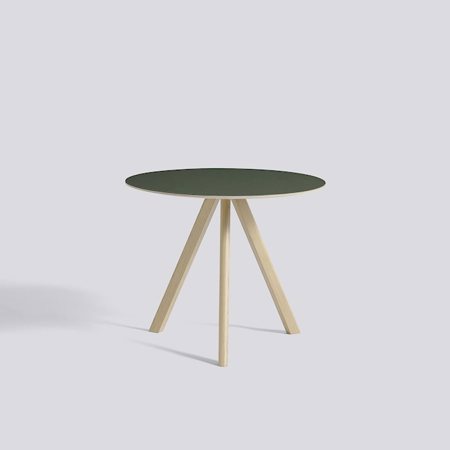 COPENHAGUE - CPH 20 ROUND 90 cm - Green linoleum - Clear Lacquered Oak