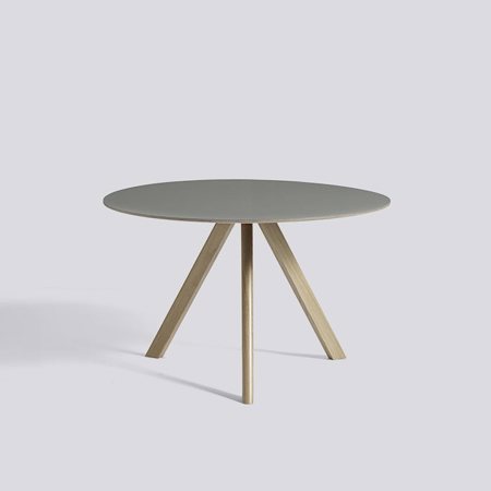 COPENHAGUE - CPH 20 ROUND 120 cm - Grey linoleum - Clear Lacquered Solid Oak