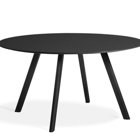 COPENHAGUE - CPH 25 ROUND Black linoleum - Black Stained Solid Oak