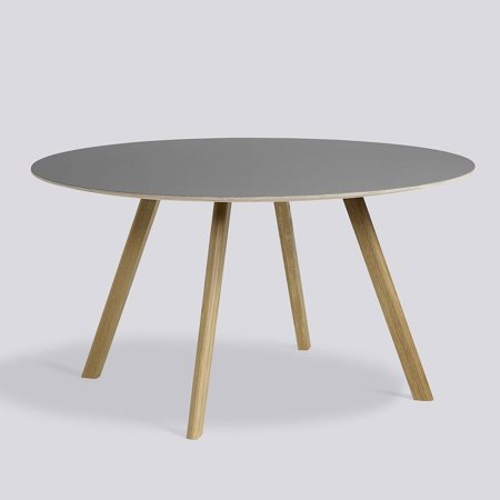 COPENHAGUE - CPH 25 ROUND Grey linoleum - Soaped Solid Oak