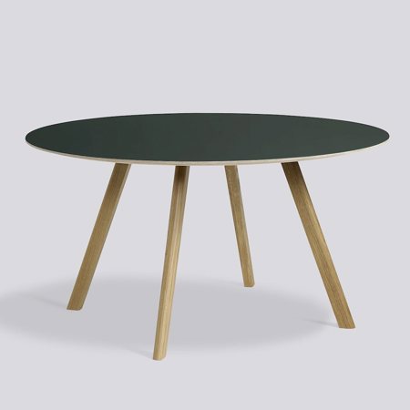 COPENHAGUE - CPH 25 ROUND Black linoleum - Soaped Solid Oak
