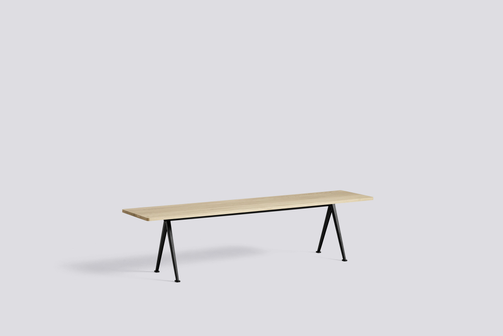 PYRAMID BENCH 12 - L190 - Water-based Lacquered Oak - Black