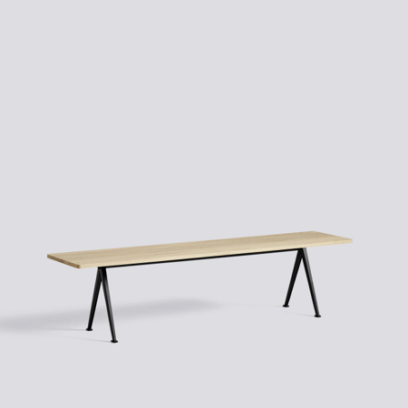 PYRAMID BENCH 12 - L190 - Water-based Lacquered Oak - Black