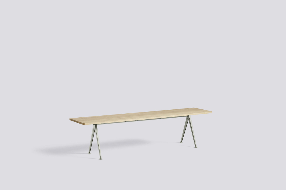 PYRAMID BENCH 12 - L190 - Water-based Lacquered Oak - Grey