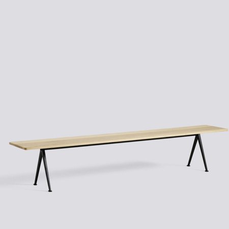 PYRAMID BENCH 12 - L250 - Water-based Lacquered Oak - Black