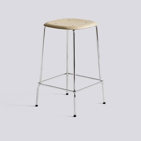 SOFT EDGE 30 - 65 cm - Oak Matt Lacquered - Chromed steel