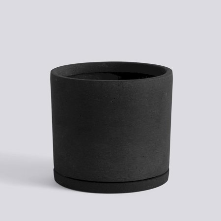 PLANT POT WITH SAUCER - XXL - Black