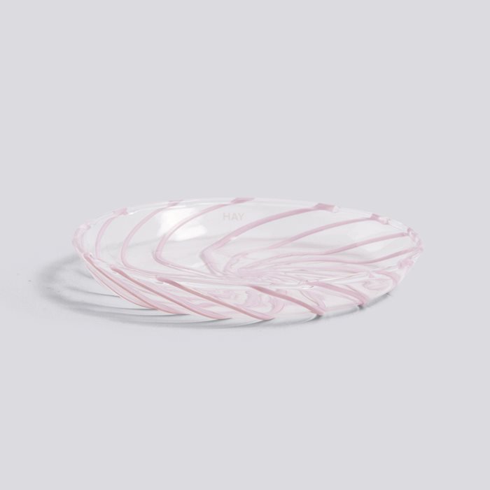 SPIN - Saucer - Clear with pink stripe