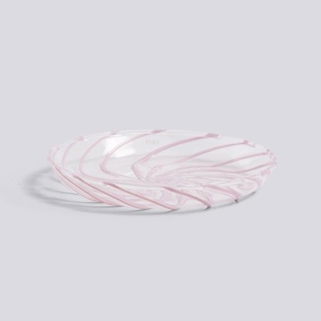 SPIN - Saucer - Clear with pink stripe
