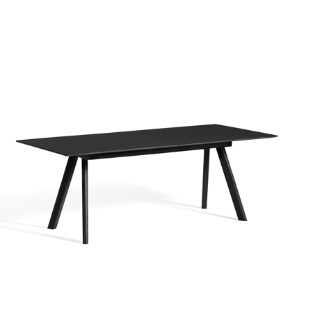 CPH 30 - EXTENDABLE - 200/400 x 90 cm - Black linoleum - Black Stained Oak