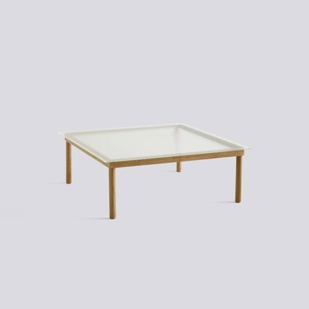 KOFI - 100 x 100 cm - Clear reeded glass - Water-based lacquered solid oak