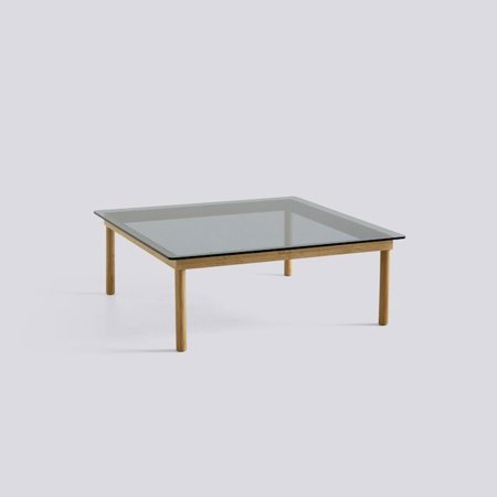 KOFI - 100 x 100 cm - Grey tinted glass - Water-based lacquered solid oak