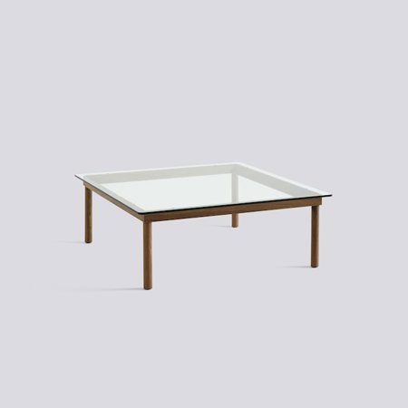 KOFI - 100 x 100 cm - Clear glass - Water-based lacquered solid walnut
