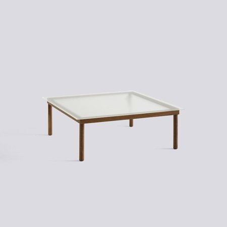 KOFI - 100 x 100 cm - Clear reeded glass - Water-based lacquered solid walnut