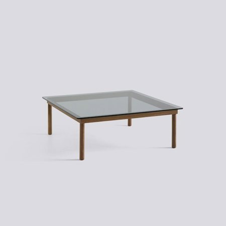KOFI - 100 x 100 cm - Grey tinted glass - Water-based lacquered solid walnut