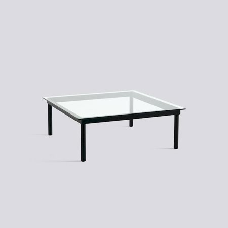 KOFI - 100 x 100 cm - Clear glass - Black water-based lacquered solid oak