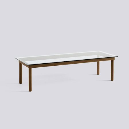 KOFI - 140 x 50 cm - Clear glass - Water-based lacquered solid walnut