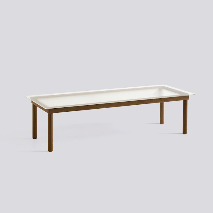 KOFI - 140 x 50 cm - Clear reeded glass - Water-based lacquered solid walnut