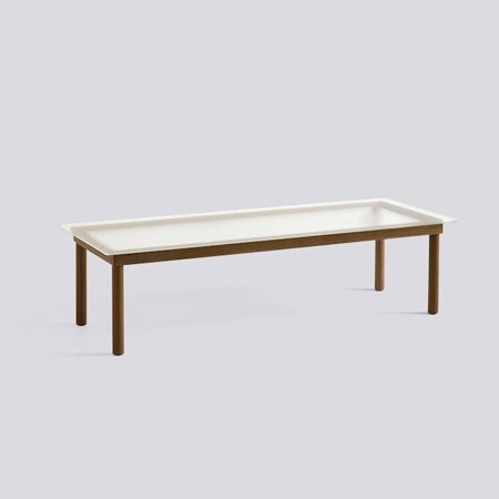 KOFI - 140 x 50 cm - Clear reeded glass - Water-based lacquered solid walnut