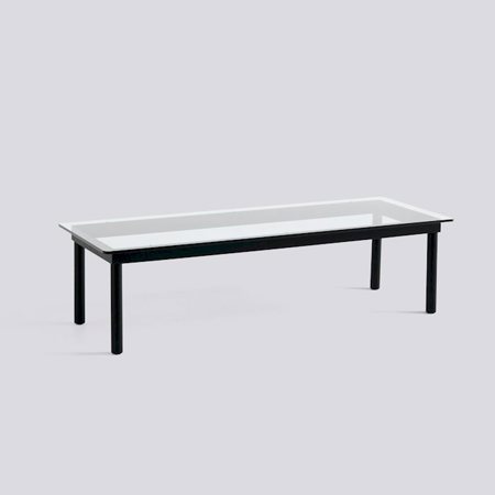 KOFI - 140 x 50 cm - Clear glass - Black water-based lacquered solid oak