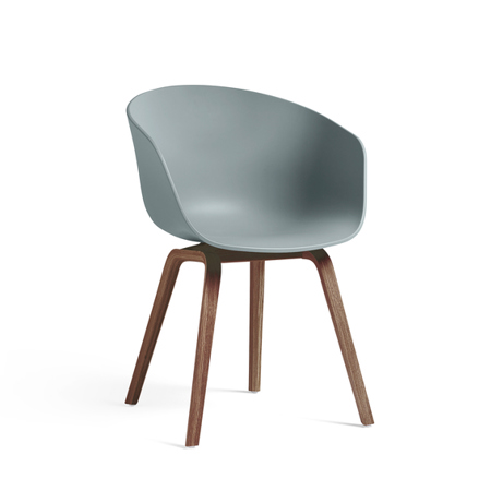 ABOUT A CHAIR - AAC 22 - Dusty Blue - Water-based Lacquered Walnut