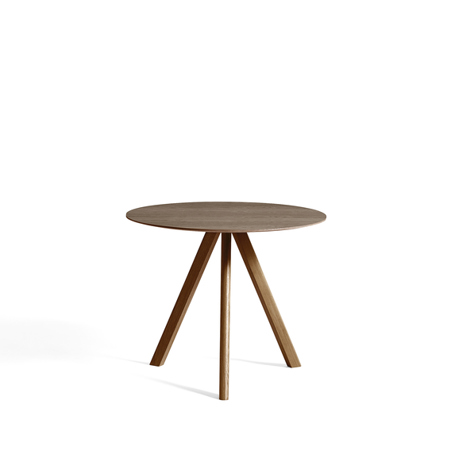 COPENHAGUE - CPH 20 ROUND 90 cm - Water-based Lacquered Walnut Veneer - Water-based lacquered solid walnut