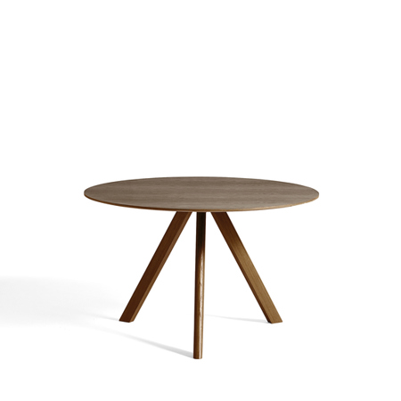 COPENHAGUE - CPH 20 ROUND 120 cm - Water-based Lacquered Walnut Veneer - Water-based lacquered solid walnut