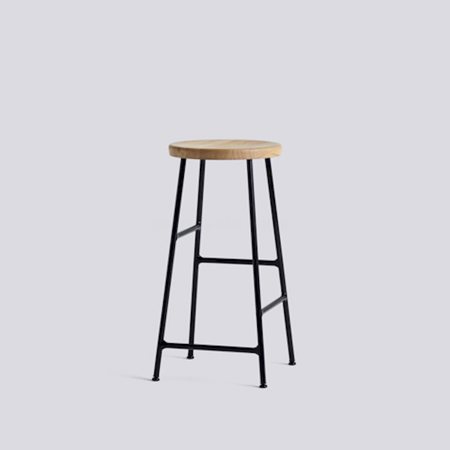 CORNET BAR STOOL - 65 cm - OILED OAK  - SOFT BLACK