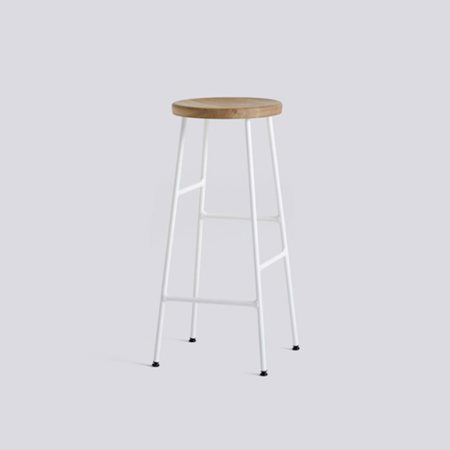 CORNET BAR STOOL - 65 cm - OILED OAK  - CREAM WHITE