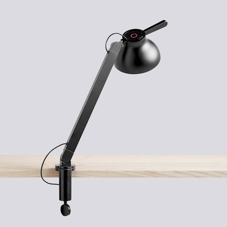 PC LAMP - Single arm w - clamp - Soft Black