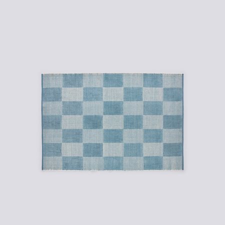 CHECK RUG - 140 x 200 - Small - Light blue