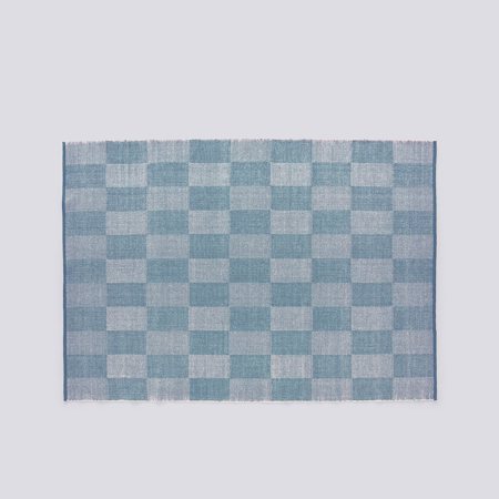 CHECK RUG - 170 x 240  - Small - Light blue