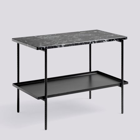 REBAR SIDE TABLE - Black marble - Soft black powder coated steel