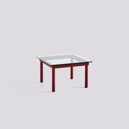 KOFI - 60 x 60 cm - Clear glass - Barn red water-based lacquered solid oak