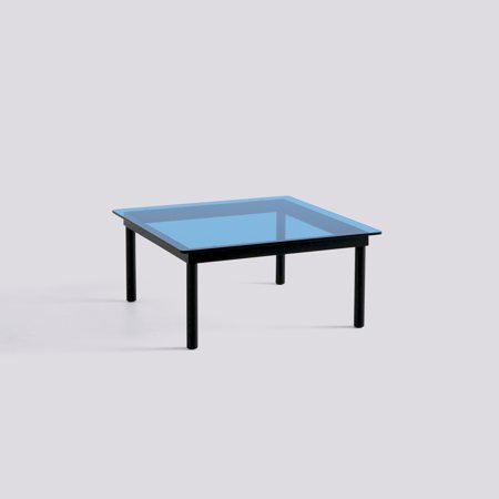 KOFI - 80 x 80 cm - Blue tinted glass - Black water-based lacquered oak