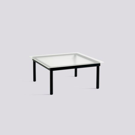 KOFI - 80 x 80 cm - Clear reeded glass - Black water-based lacquered oak