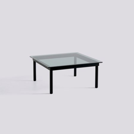 KOFI - 80 x 80 cm - Grey tinted glass - Black water-based lacquered oak