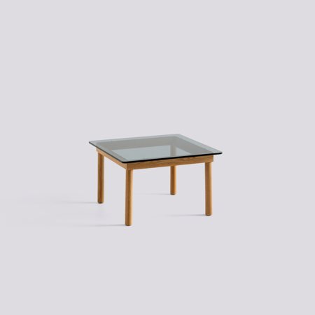 KOFI - 60 x 60 cm - Grey tinted glass - Water-based lacquered solid oak